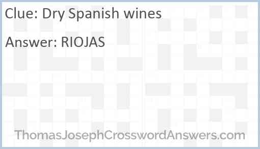 Dry Spanish wines Answer