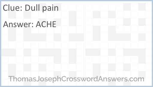 Dull pain Answer