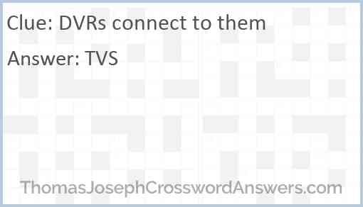 DVRs connect to them Answer