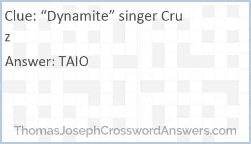 “Dynamite” singer Cruz Answer