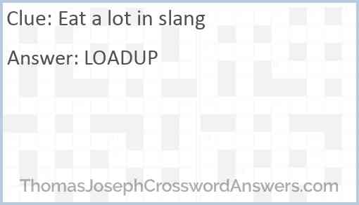 Eat a lot in slang Answer