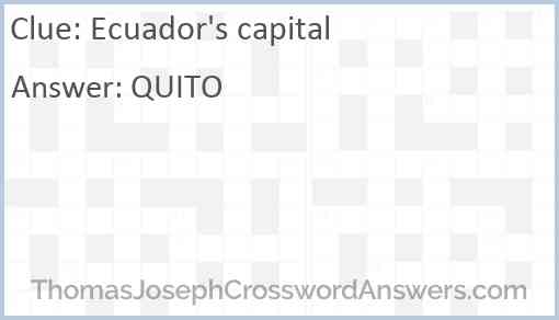 Ecuador’s capital Answer