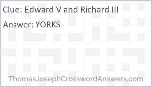 Edward V and Richard III Answer