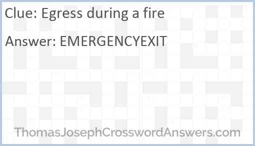 Egress during a fire Answer