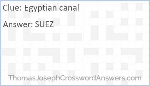 Egyptian canal Answer