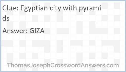 Egyptian city with pyramids Answer