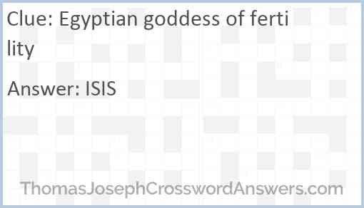 Egyptian goddess of fertility Answer