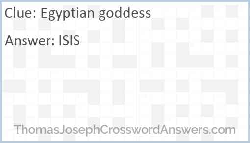 Egyptian goddess Answer