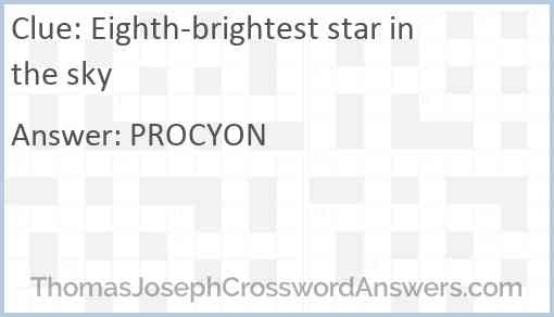 Eighth-brightest star in the sky Answer