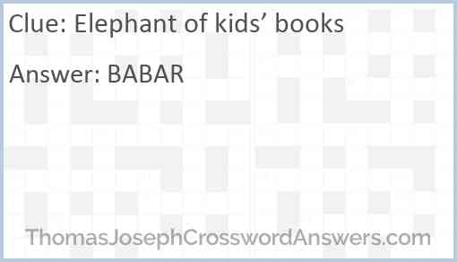 Elephant of kids’ books Answer