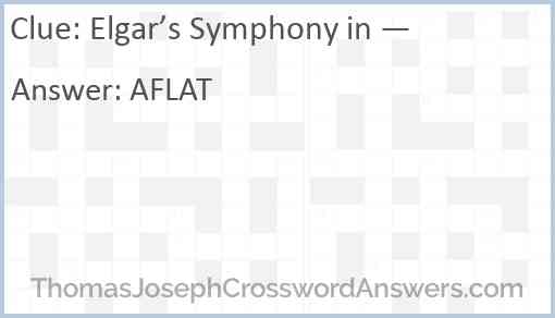 Elgar’s Symphony in — Answer