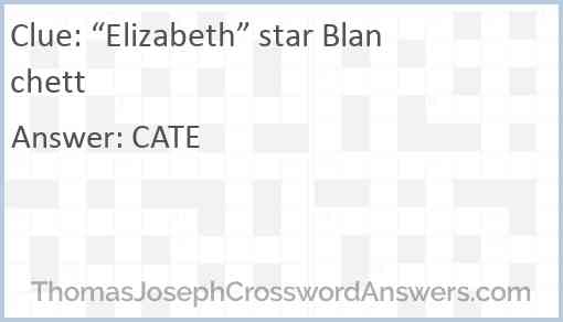 “Elizabeth” star Blanchett Answer