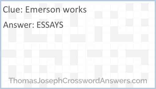 Emerson works Answer