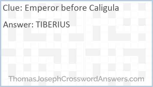 Emperor before Caligula Answer