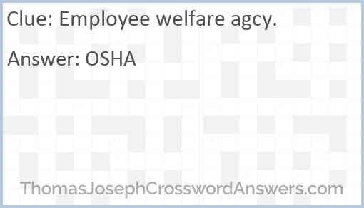 Employee welfare agcy. Answer