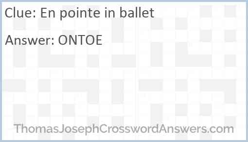 En pointe in ballet Answer