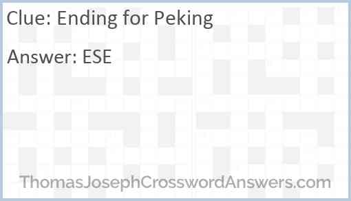 Ending for Peking Answer