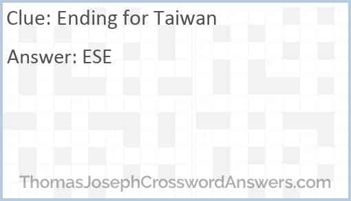 Ending for Taiwan Answer