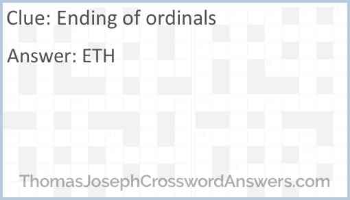 Ending of ordinals Answer