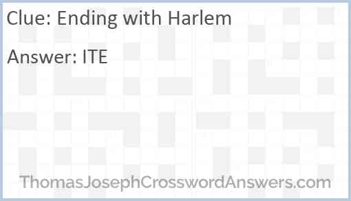 Ending with Harlem Answer