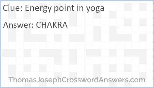 Energy point in yoga Answer