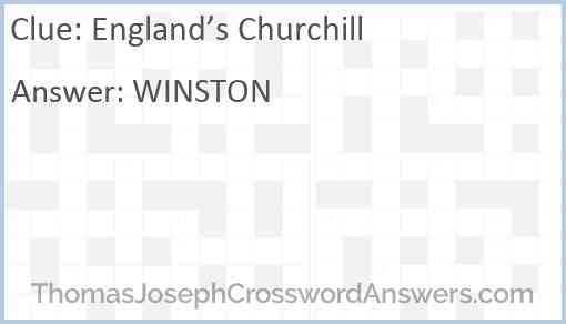 England’s Churchill Answer