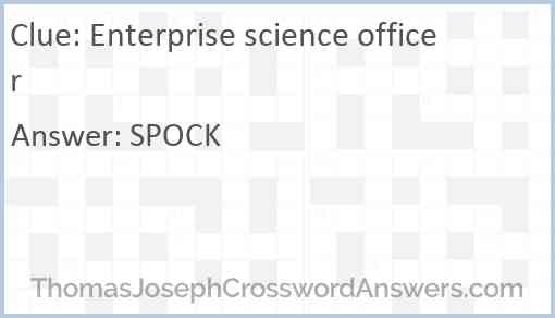 Enterprise science officer Answer