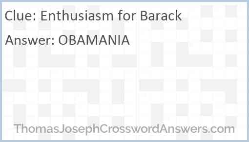 Enthusiasm for Barack Answer