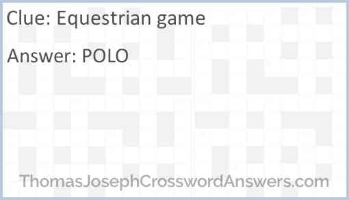 Equestrian game Answer