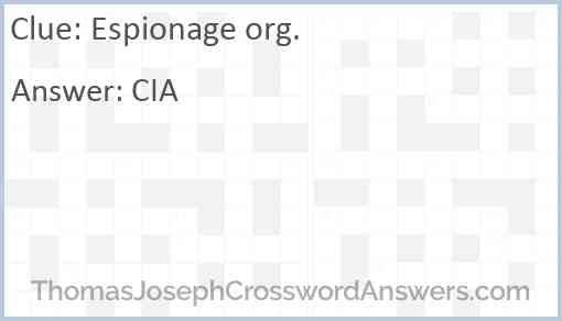 Espionage org. Answer