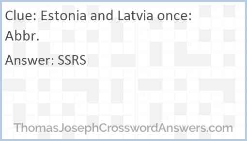 Estonia and Latvia once: Abbr. Answer