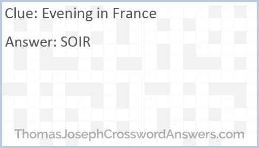 Evening in France Answer