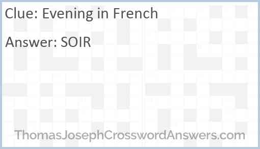 Evening in French Answer