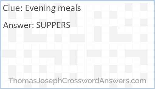 Evening meals Answer