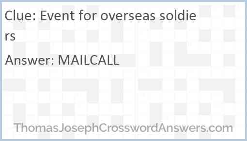 Event for overseas soldiers Answer