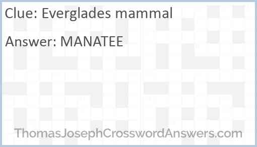 Everglades mammal Answer