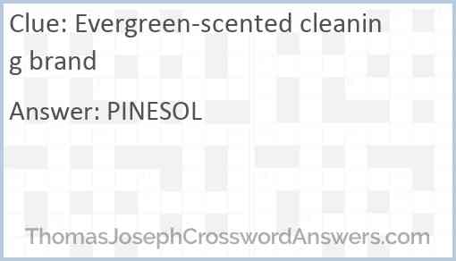 Evergreen-scented cleaning brand Answer