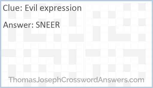 Evil expression Answer