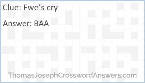 Ewe’s cry Answer