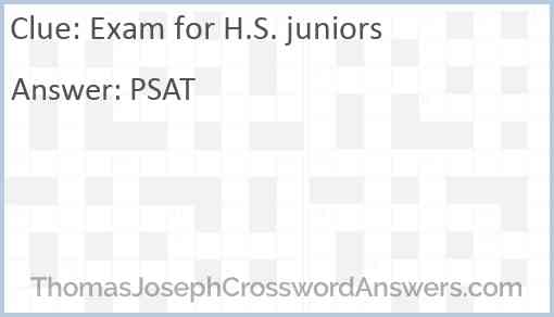 Exam for H.S. juniors Answer