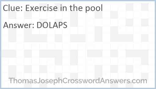 Exercise in the pool Answer