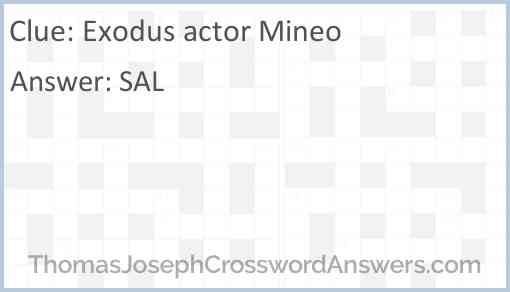 Exodus actor Mineo Answer