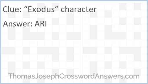 “Exodus” character Answer