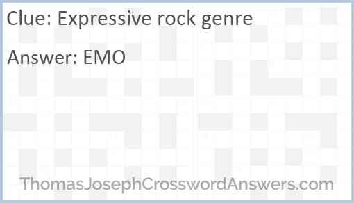 Expressive rock genre Answer