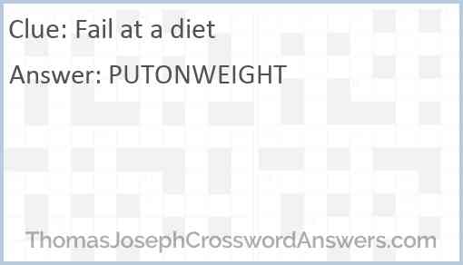 Fail at a diet Answer