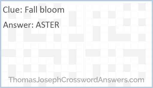 Fall bloom Answer