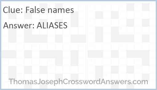 False names Answer