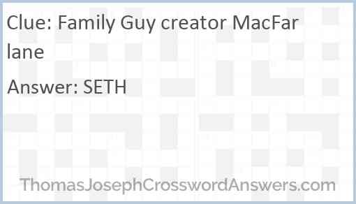 Family Guy creator MacFarlane Answer