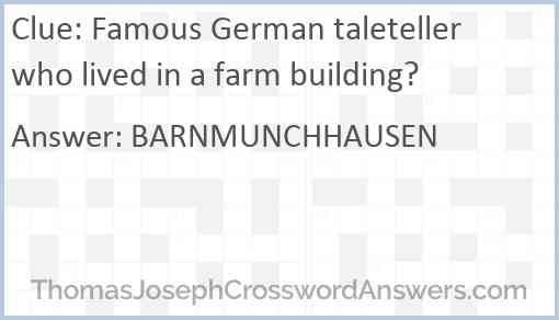 Famous German taleteller who lived in a farm building? Answer