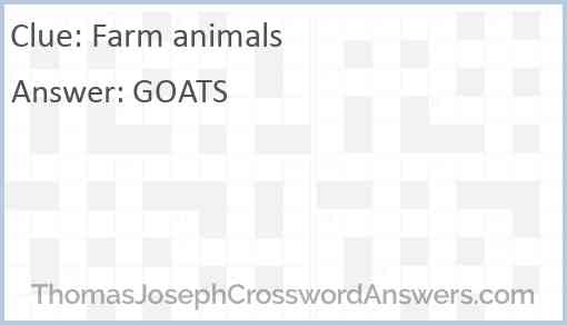Farm animals Answer